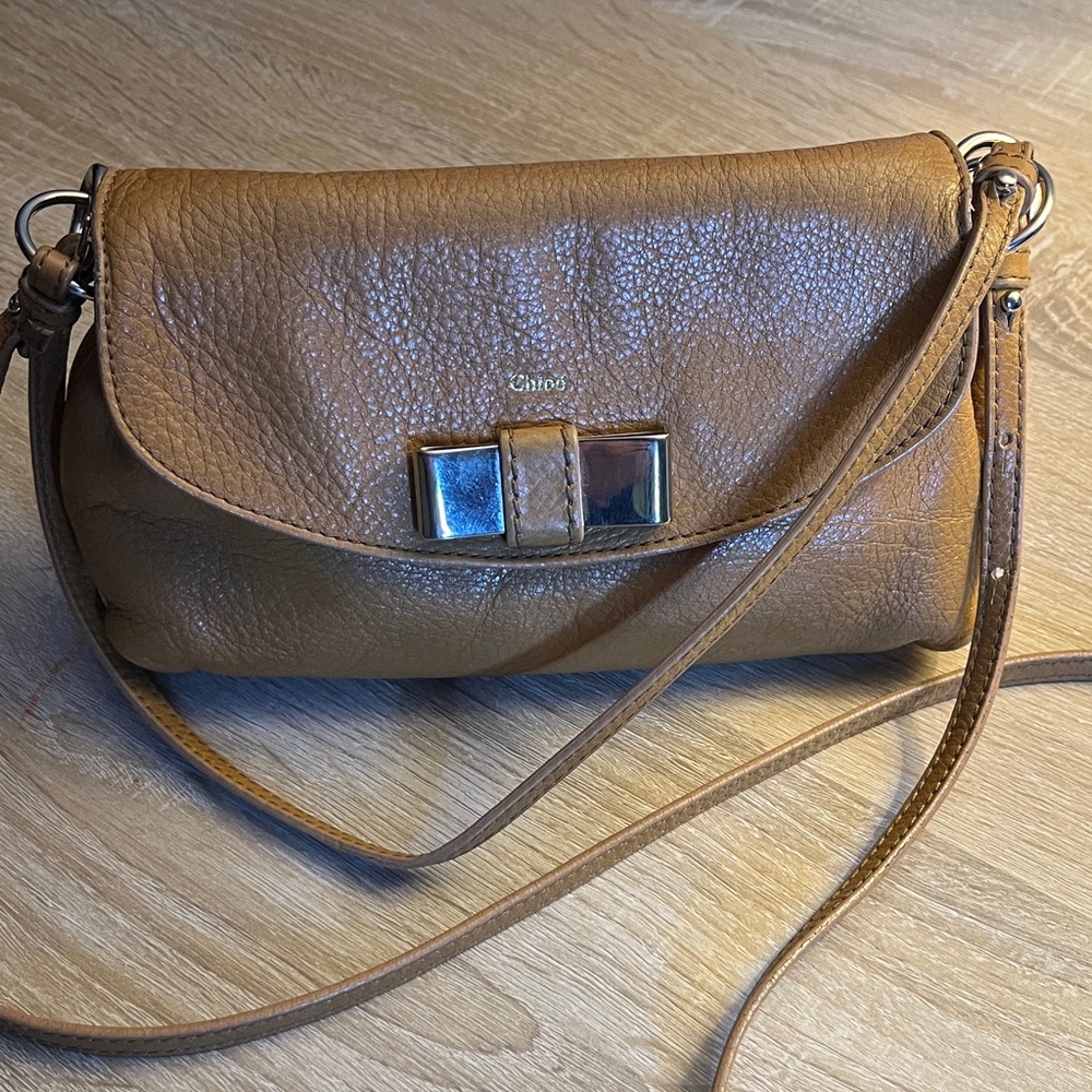 Chloé Tan Leather Shoulder/Crossbody Bag